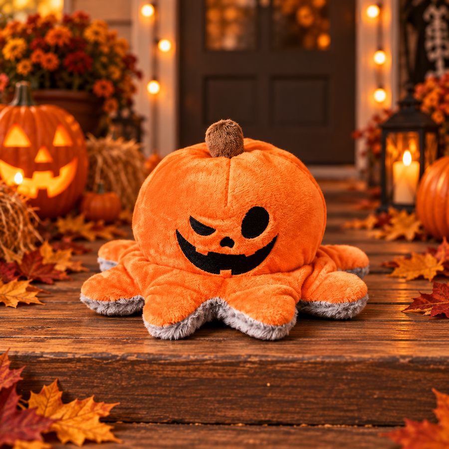 Ghost & Pumpkin Octopus Plush