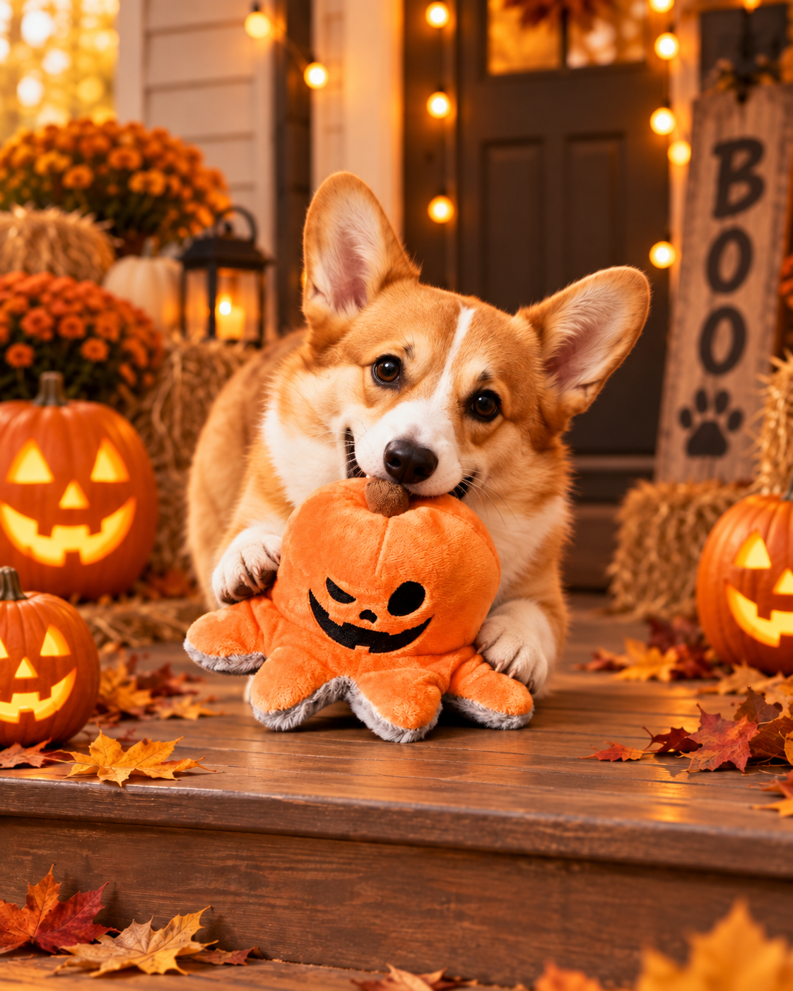 Ghost & Pumpkin Octopus Plush