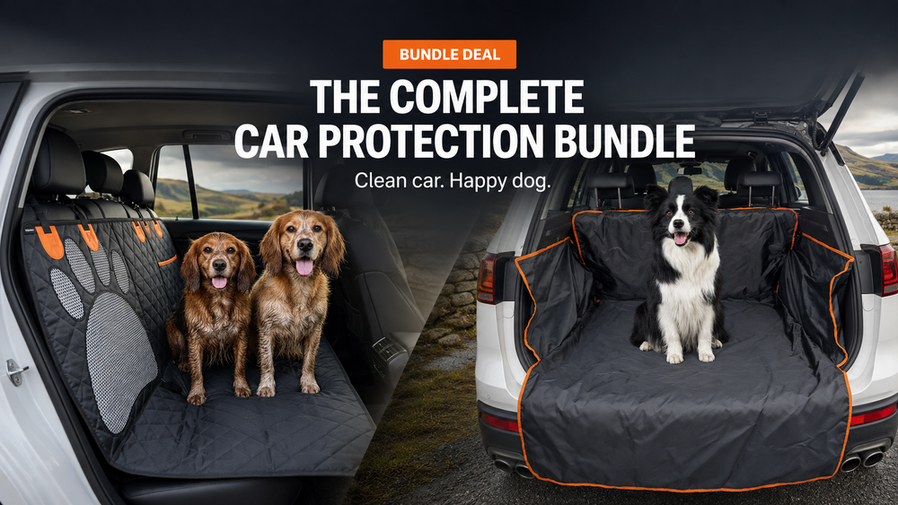 Waterproof back seat cover and boot liner fitted in a car