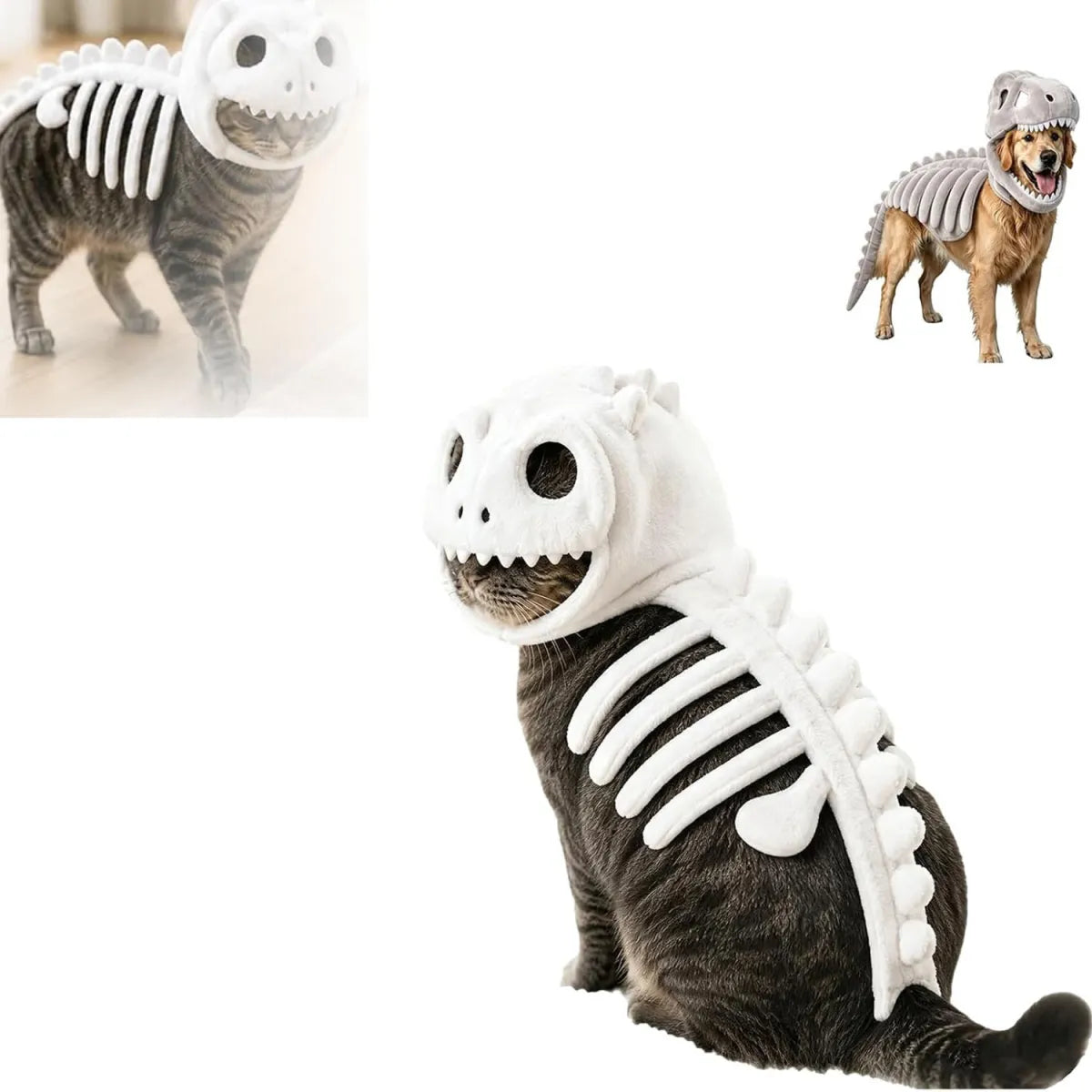 Dinosaur Skeleton Costume for dogs and cats