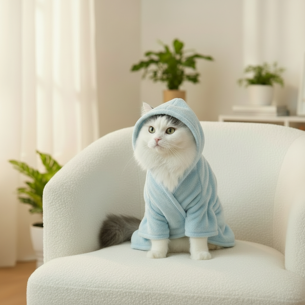 Cat Robe - Light Blue Fixed