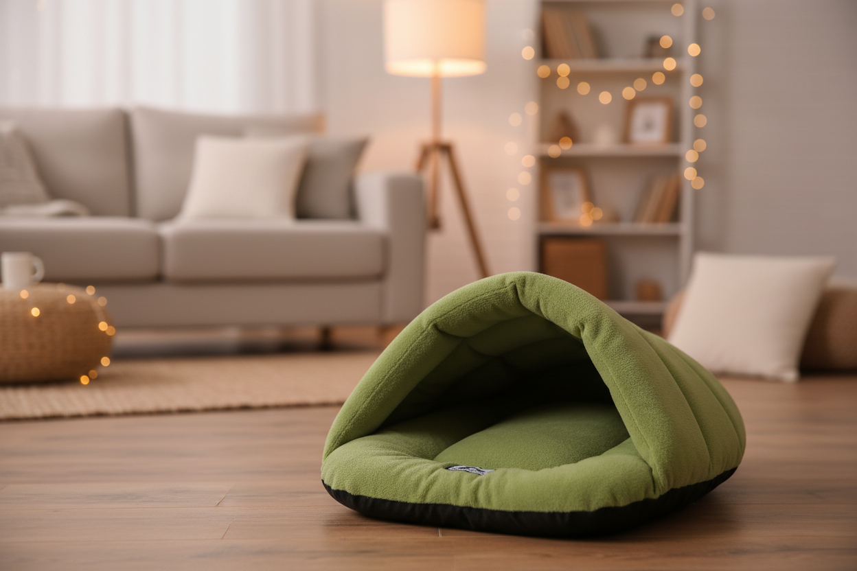 Olive Green Cave Bed - Product