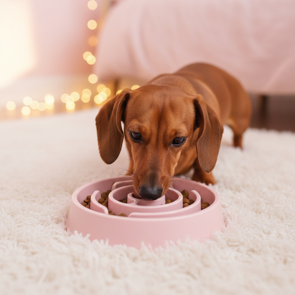 Pink Bowl - Dachshund
